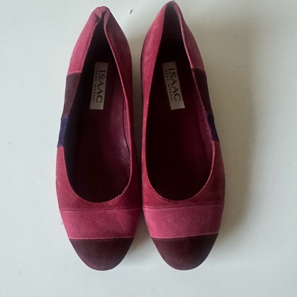 Isaac Mizrahi Vintage Burgandy Pink Purple Suede Ballet Flats 6.5 - Picture 1 of 2